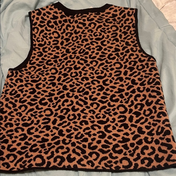 Marled Animal Print Tank Top - Black and Brown - Picture 11 of 11